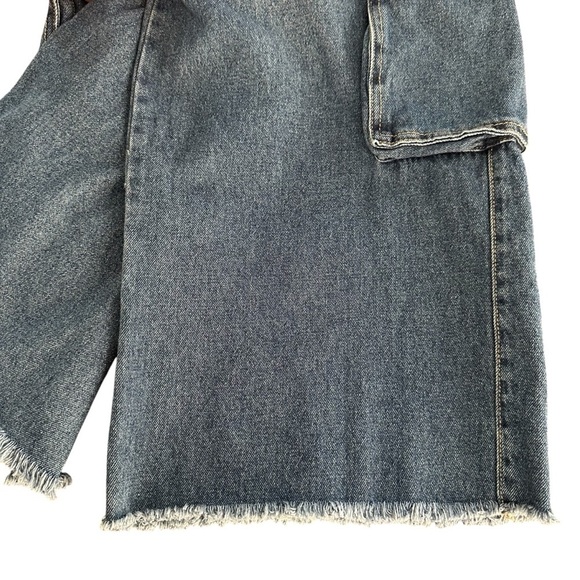 Baggy Relaxed Cargo Jeans, Wide Leg, High Elastic Waist, 30 - Picture 8 of 11